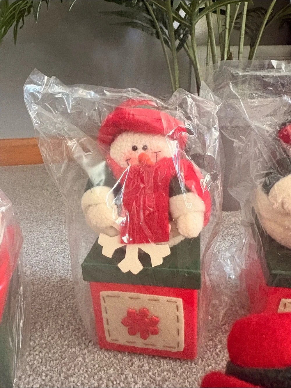 Hand Crafted Red and Green Christmas Character Gift Boxes